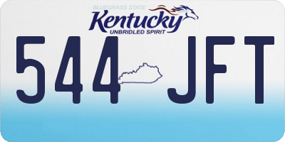 KY license plate 544JFT