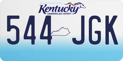 KY license plate 544JGK