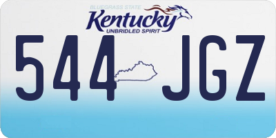KY license plate 544JGZ
