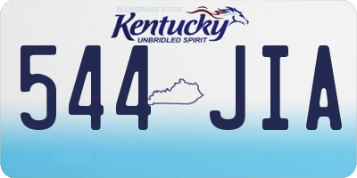 KY license plate 544JIA