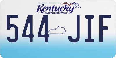 KY license plate 544JIF