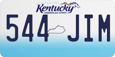 KY license plate 544JIM