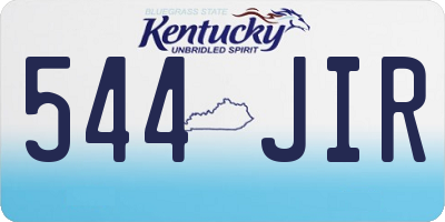 KY license plate 544JIR