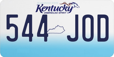 KY license plate 544JOD