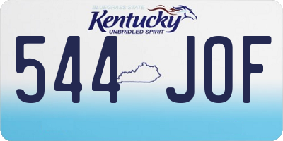 KY license plate 544JOF
