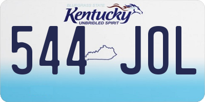 KY license plate 544JOL