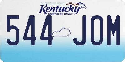 KY license plate 544JOM