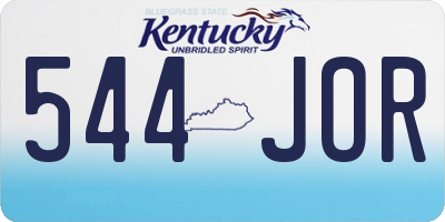 KY license plate 544JOR