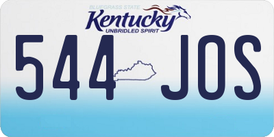 KY license plate 544JOS