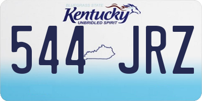 KY license plate 544JRZ