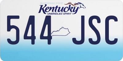KY license plate 544JSC