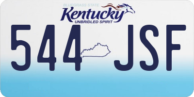 KY license plate 544JSF