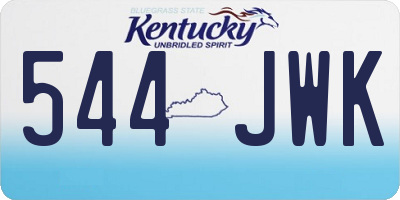 KY license plate 544JWK