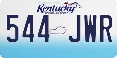 KY license plate 544JWR