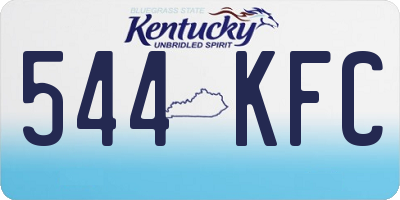 KY license plate 544KFC