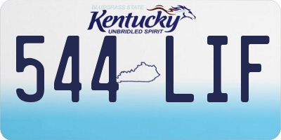 KY license plate 544LIF