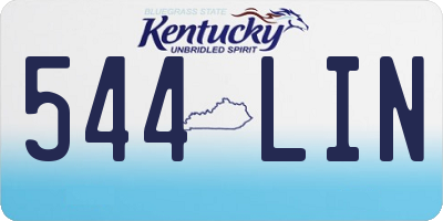 KY license plate 544LIN