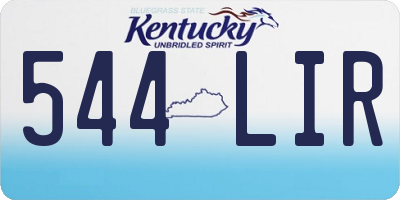 KY license plate 544LIR