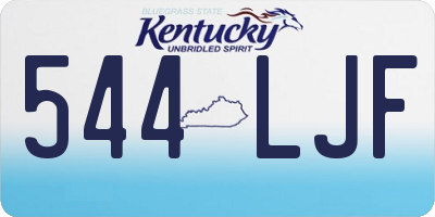 KY license plate 544LJF