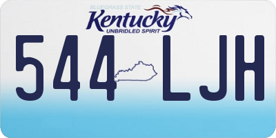 KY license plate 544LJH