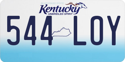 KY license plate 544LOY