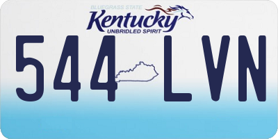 KY license plate 544LVN