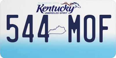 KY license plate 544MOF
