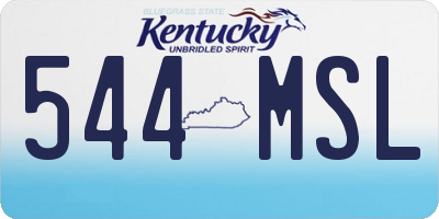 KY license plate 544MSL