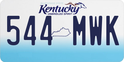 KY license plate 544MWK