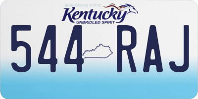 KY license plate 544RAJ