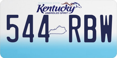 KY license plate 544RBW