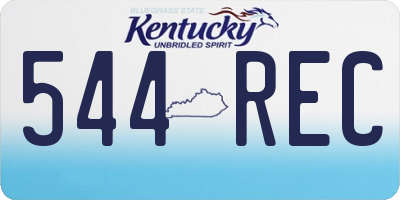 KY license plate 544REC