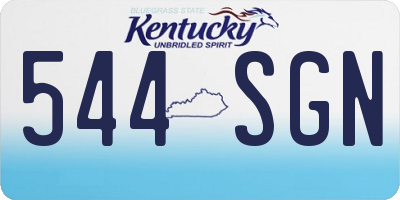 KY license plate 544SGN
