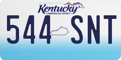 KY license plate 544SNT