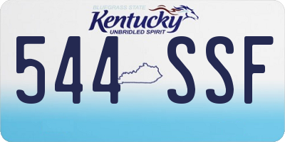 KY license plate 544SSF