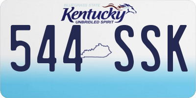 KY license plate 544SSK