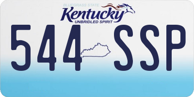 KY license plate 544SSP