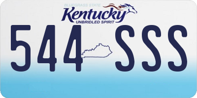 KY license plate 544SSS