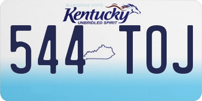 KY license plate 544TOJ