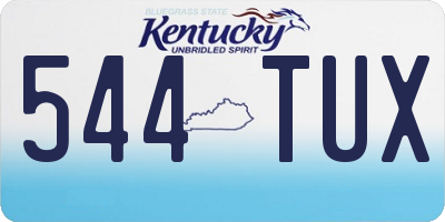 KY license plate 544TUX