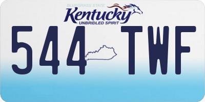 KY license plate 544TWF