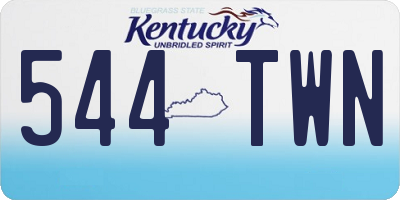 KY license plate 544TWN