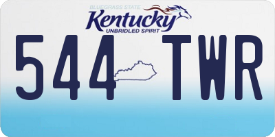 KY license plate 544TWR