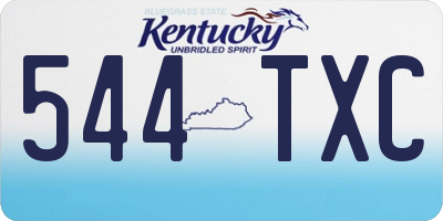 KY license plate 544TXC