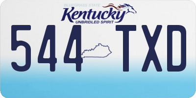 KY license plate 544TXD