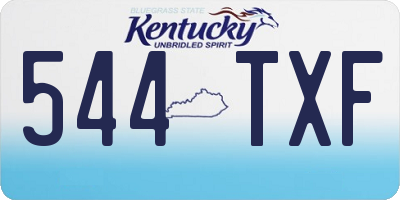 KY license plate 544TXF