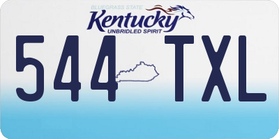 KY license plate 544TXL