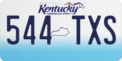 KY license plate 544TXS