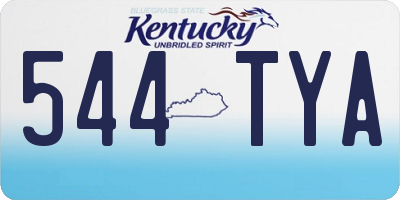 KY license plate 544TYA