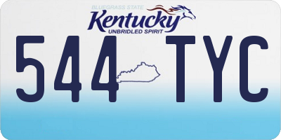 KY license plate 544TYC